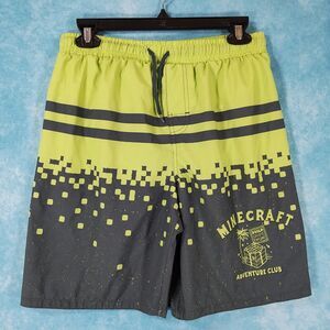 MINECRAFT Boy's Swim Trunks, Elastic & Drawstring, Pocket, Size 14/16 (W28-32)
